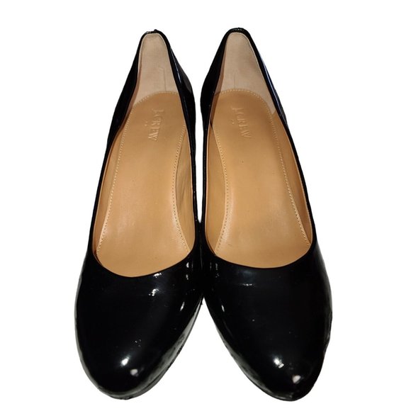 J.Crew Factory Sylvia Faux Patent Leather Wedges Heels # 95993 Womens Sz 9   sb3 - Picture 5 of 11